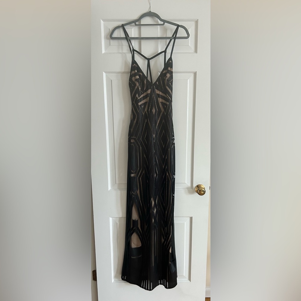 ABS by Allen Schwartz lace overlay gown